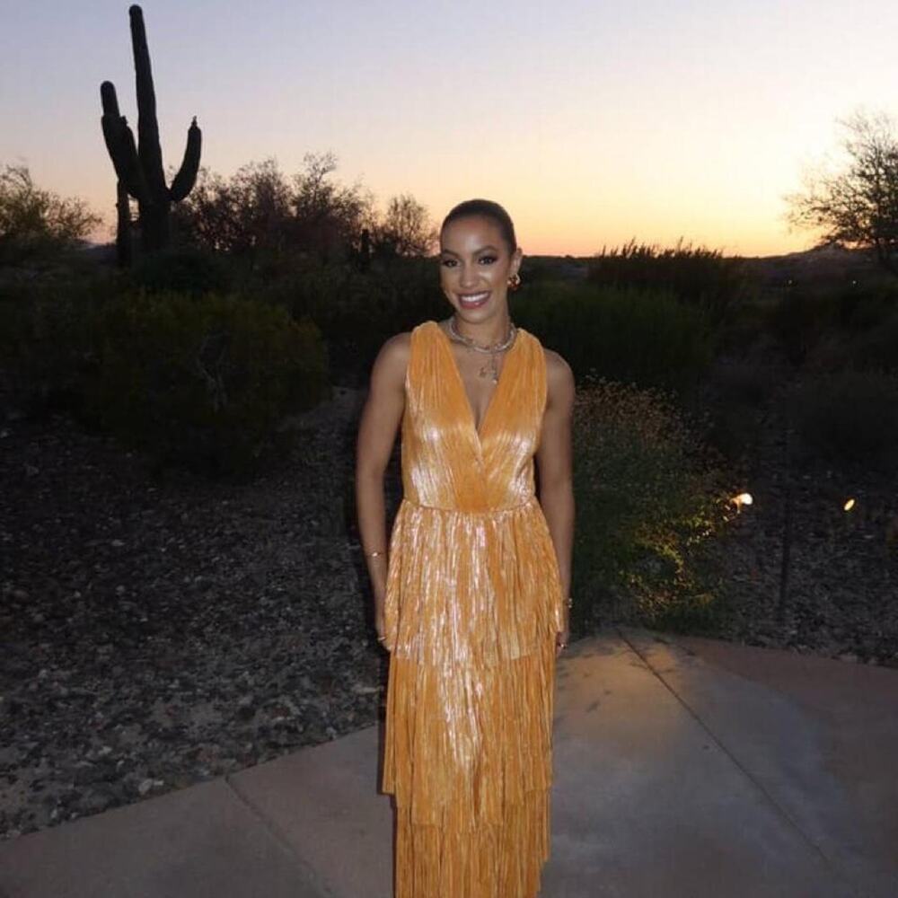 Sabina musayev orange pleated maxi
